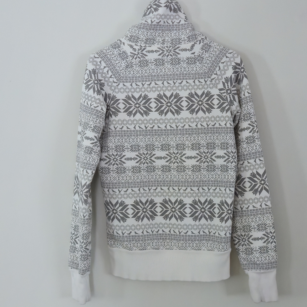 Edc Medium Nordic Hoodie Grey White Pattern Pullover Soft Cotton Blend Casual - Picture 10 of 14